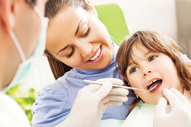 Child at a dental appointment for a general dental checkup